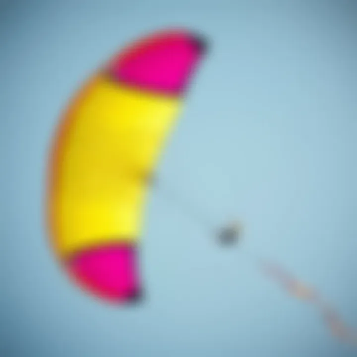 Dynamic Flight of a Sport Kite Vibrant sport kite flying high in the sky