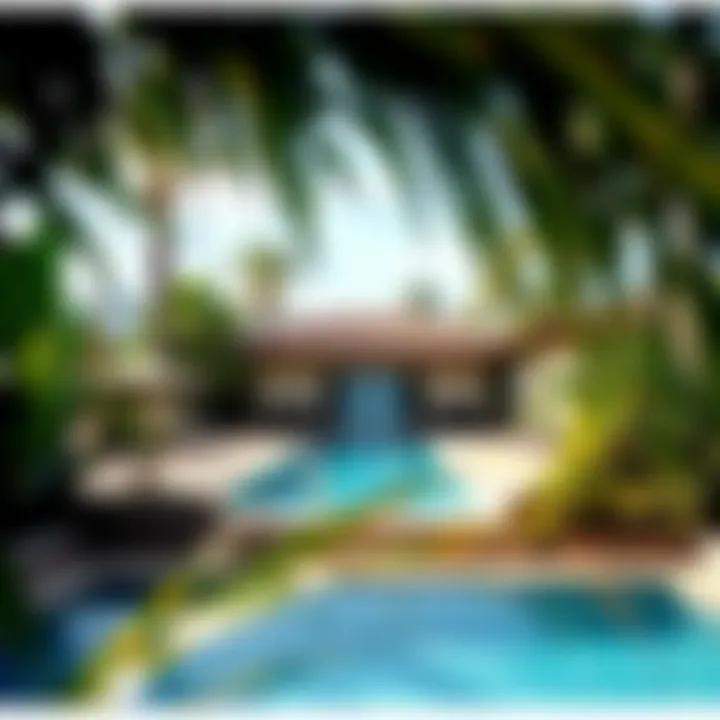 Relaxing pool area at Hotel Las Salinas surrounded by tropical plants