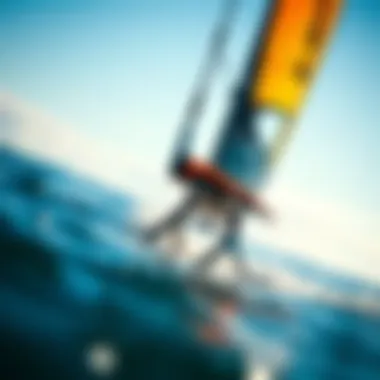 Close-up of hydrofoil design showcasing its engineering