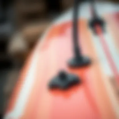 Performance Metrics of Hydrofoil Surfboards Close-up of hydrofoil surfboard components emphasizing performance metrics.