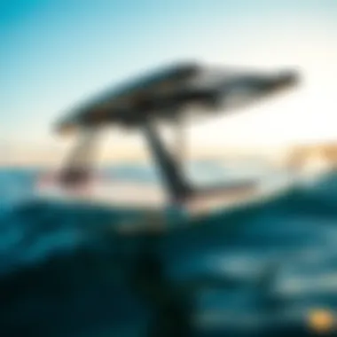 Close-up of hydrofoil technology showcasing its intricate design and engineering