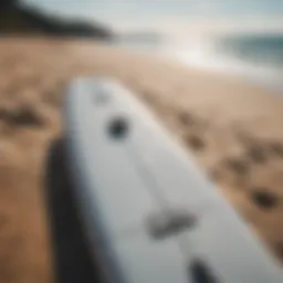 Beginner-friendly foil board on a beach
