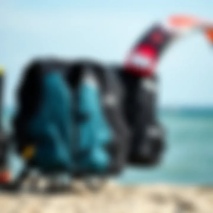 Comparison of Leading Impact Vest Brands A comparative display of top impact vest brands in the kiteboarding market.