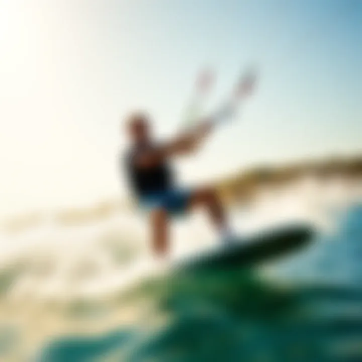 Sleek Design of Impact Vests in Action A kiteboarder showcasing the sleek design of an impact vest on the water.