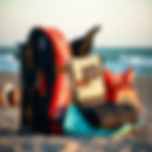 A kiteboarding gear package ready for international shipping