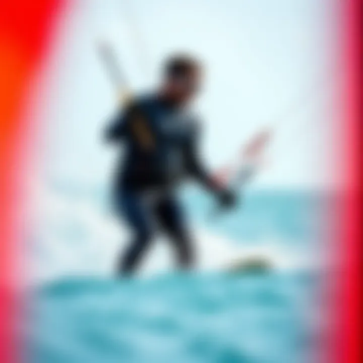 Kiteboarder demonstrating optimal wetsuit fit in action