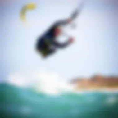 A kiteboarder enjoying a successful ride