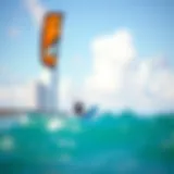 Kite surfer navigating the vibrant waters of Miami