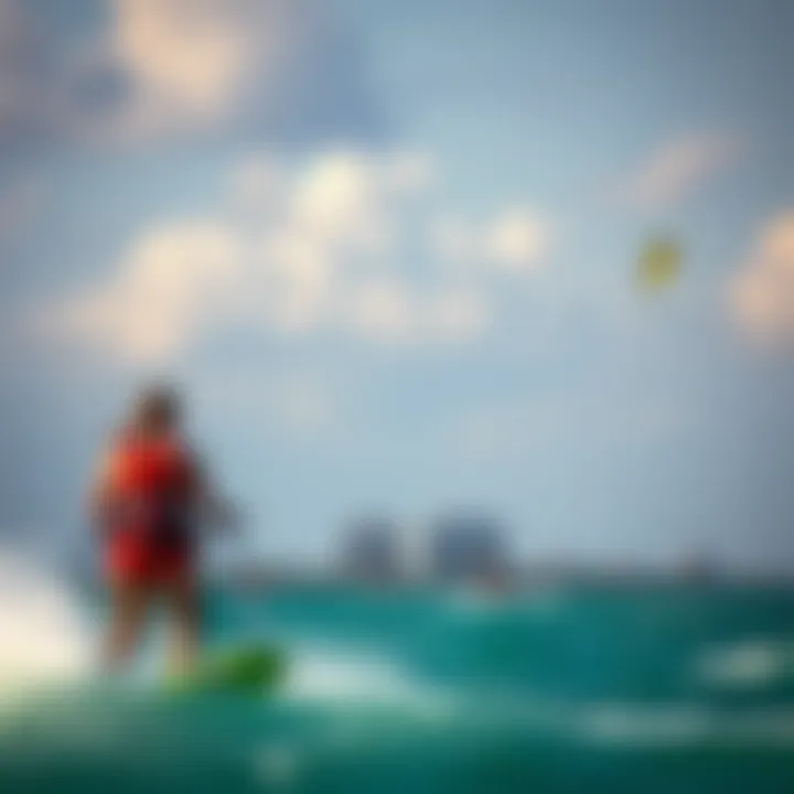 Panoramic View of Kiteboarding in Miami A panoramic view of Miami's kiteboarding hotspot