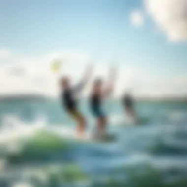 Understanding Kiteboarding Instruction Costs Kiteboarding lesson in action on the water