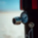 Kite Surf Pump Features A detailed close-up of a kite surf pump showcasing its nozzle and pressure gauge