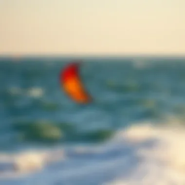A vibrant kite soaring above the waves of Cape Cod