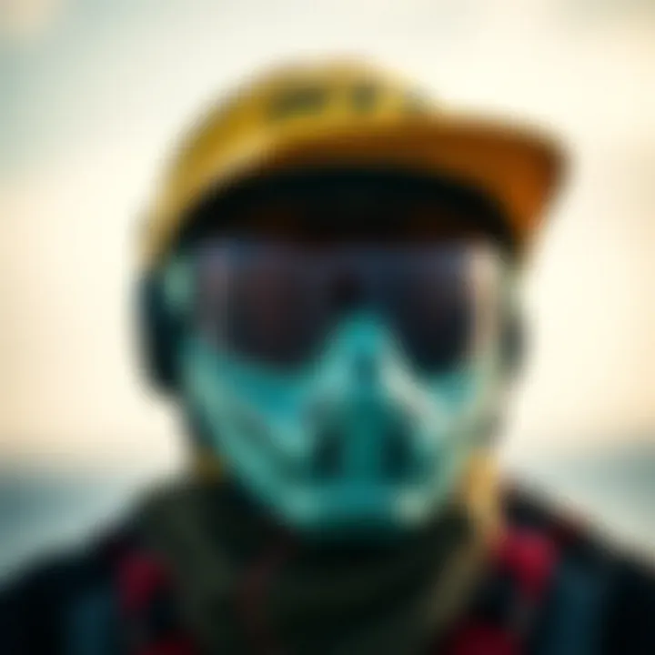 Kite Surfing Safety Gear Close-up of kite surfing gear showcasing safety features