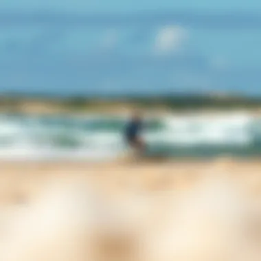A serene beach environment ideal for kite surfing practice