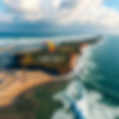 Perfect Kite Surfing Location An aerial view of an ideal land-based kite surfing venue