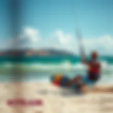 A scenic beach setting highlighting optimal kiteboarding conditions.