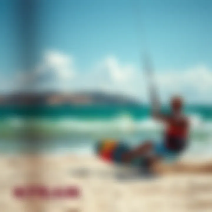 A scenic beach setting highlighting optimal kiteboarding conditions.