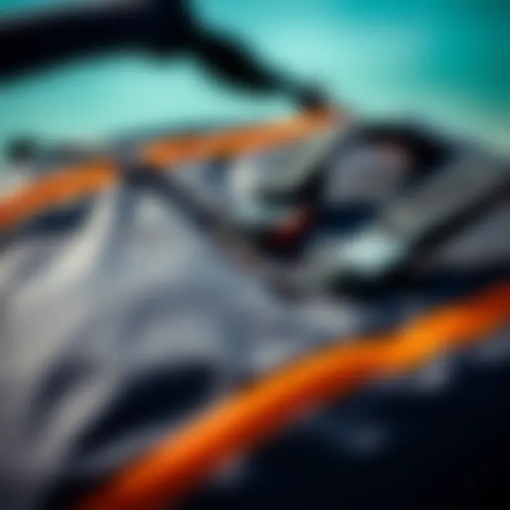 Materials of a Kiteboard Golf Bag Close-up of the materials used in a kiteboard golf bag