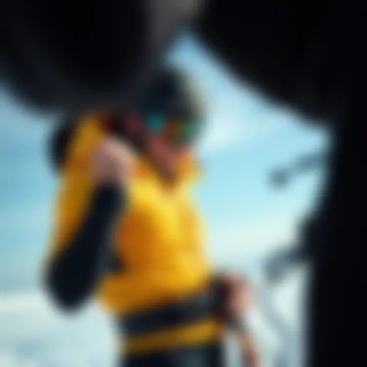 Preparing for a Winter Kiteboarding Adventure Kiteboarder adjusting gear before a cold session