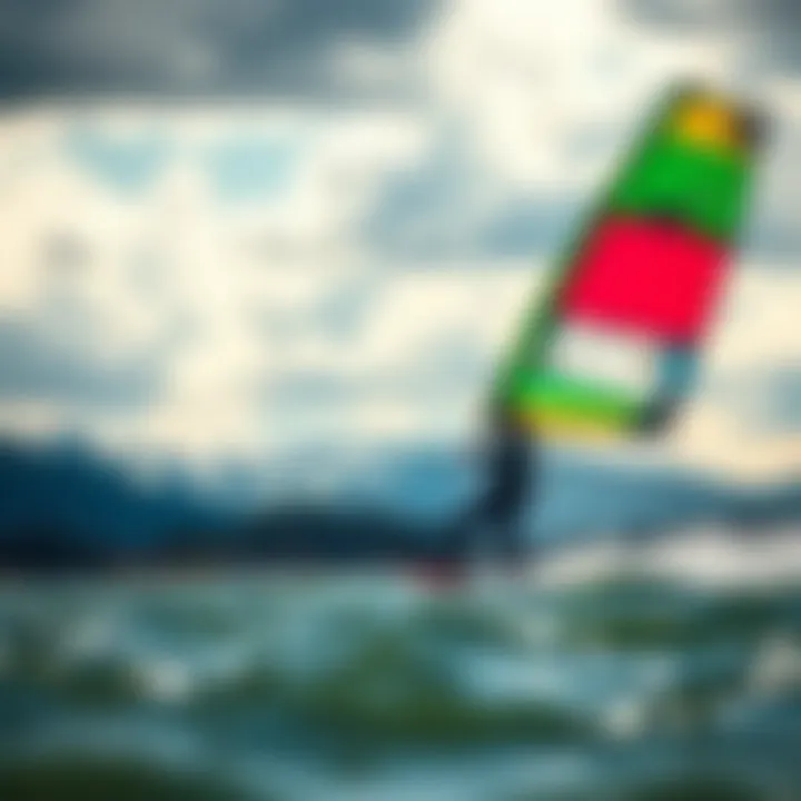 Kiteboarding Adventure in Colorado Kiteboarder enjoying strong winds on a Colorado lake