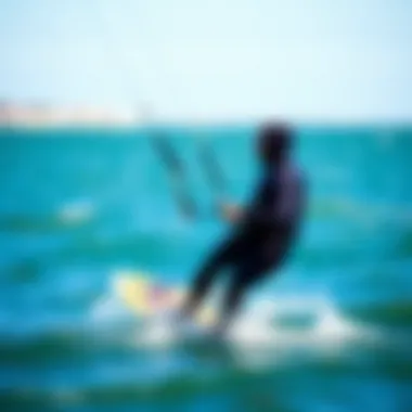 Kiteboarder in Patagonia Neoprene Suit Kiteboarder enjoying the water with Patagonia neoprene suit