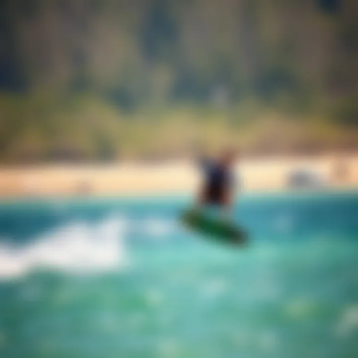 Executing Freestyle Tricks with Precision Kiteboarder performing tricks on a freestyle board