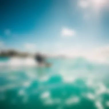 Kiteboarding Adventure in Oahu Kiteboarder riding the waves under sunny skies