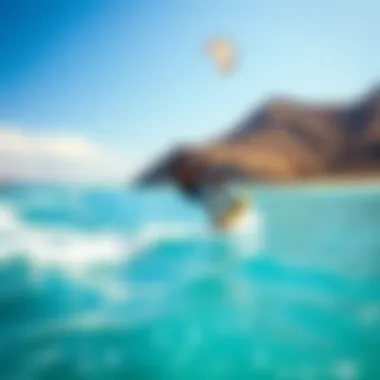 Ideal Locations for Kiteboarding Practice A stunning kiteboarding location with clear water and wind