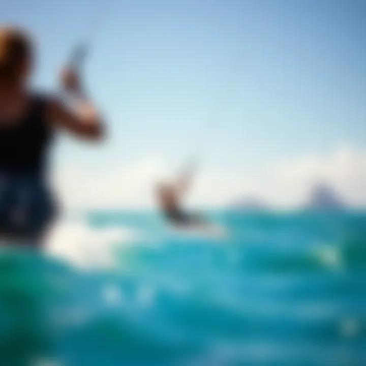 Kiteboarding enthusiasts enjoying the waves at St. Lucia
