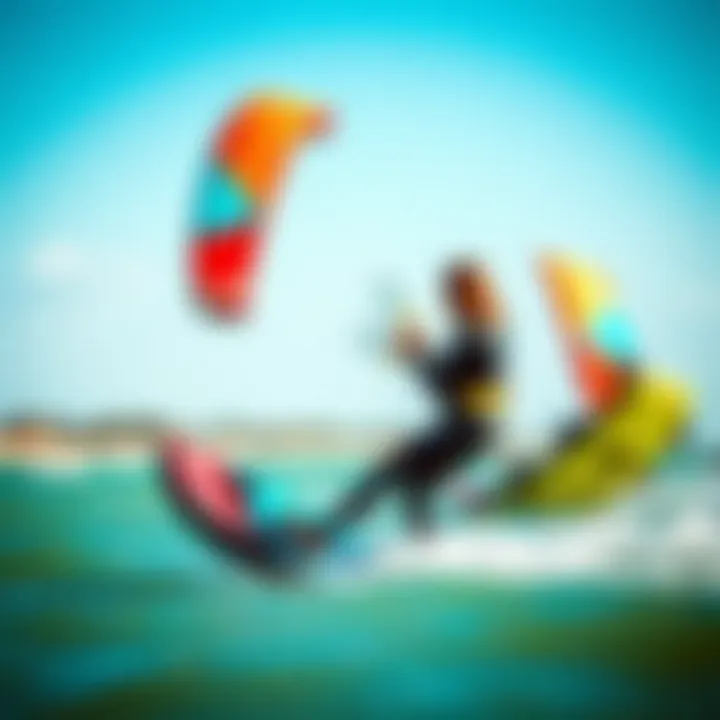 Ready for Action: Kiteboarding Adventure A vibrant kiteboarding scene with an inflated kite ready for use