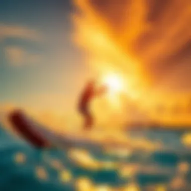 Vibrant kiteboarding scene at sunset in Bonaire