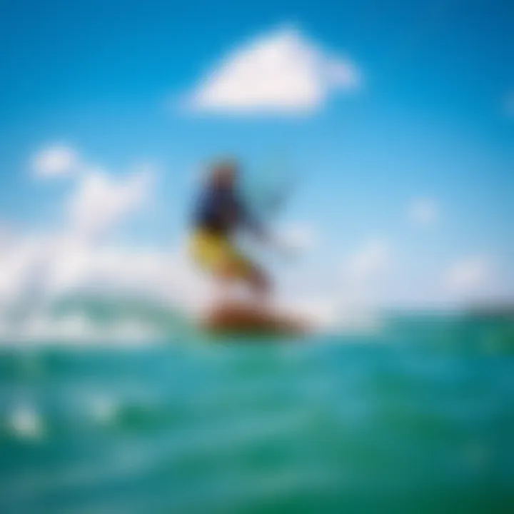 Kiteboarding Action Dynamic kiteboarding action on the waters of Fort Lauderdale