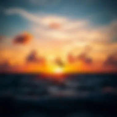 Fort Lauderdale Sunset Beautiful sunset view over the kiteboarding spot in Fort Lauderdale