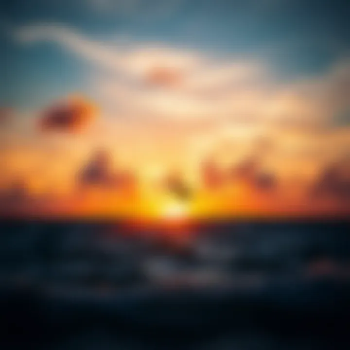 Fort Lauderdale Sunset Beautiful sunset view over the kiteboarding spot in Fort Lauderdale