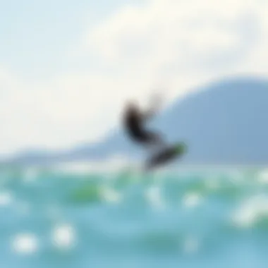 Performance Advantages of Inflatable Foil Boards A kiteboarder effortlessly gliding over the water, highlighting the performance advantages of inflatable foil boards.