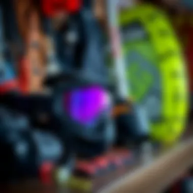 Safety equipment for kiteboarding displayed