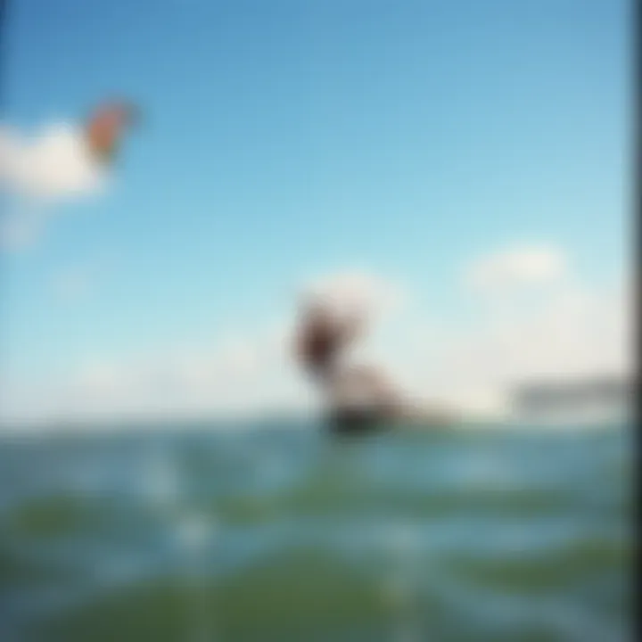 Kiteboarder enjoying the weather on a sunny day