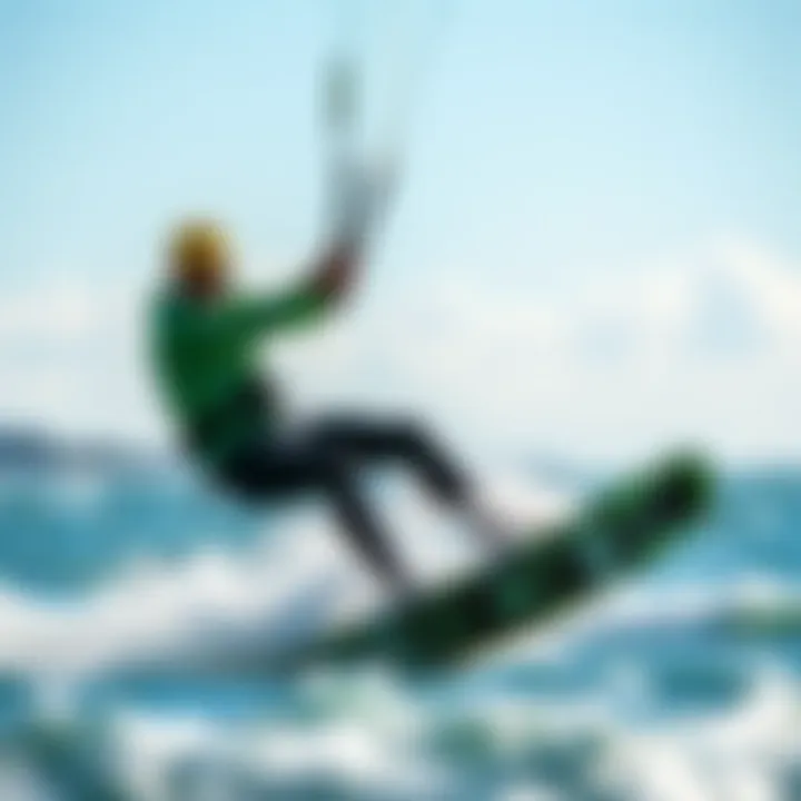 Mastering Riding Techniques Kitesurfer performing a riding technique