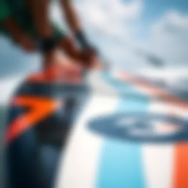 Innovative Boards Tailored for Performance Close-up of a kitesurfing board with detailed design