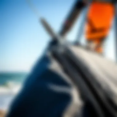 Materials for Optimal Protection Close-up of the materials used in a kitesurfing board bag