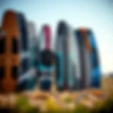 Diverse range of kitesurfing boards showcasing different designs and features