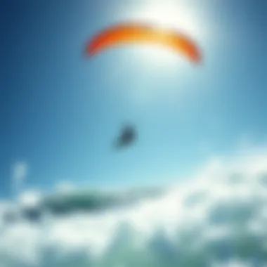 Kite Performance in Action High-performance kitesurfing kite soaring above the waves