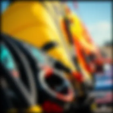 Exploring Different Types of Kitesurfing Equipment Close-up of kitesurfing equipment showcasing different types of kites