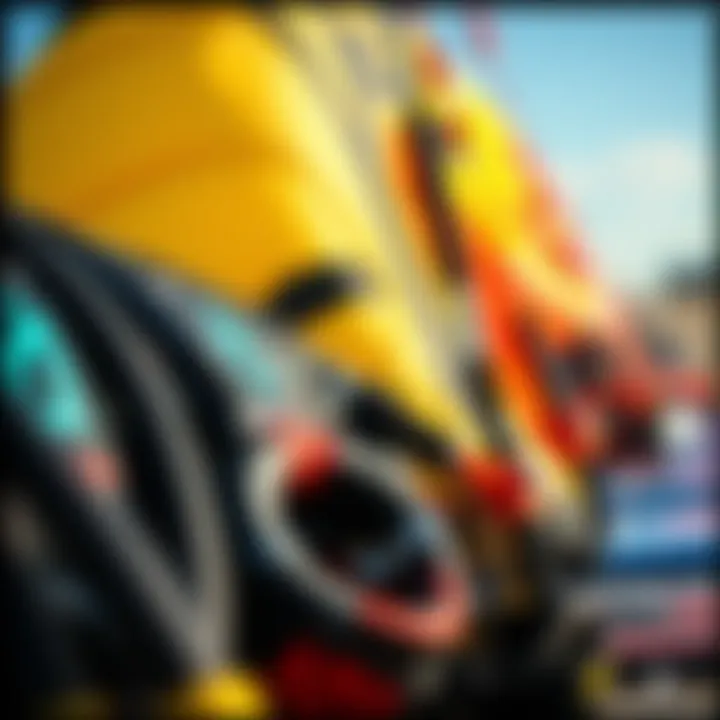 Exploring Different Types of Kitesurfing Equipment Close-up of kitesurfing equipment showcasing different types of kites