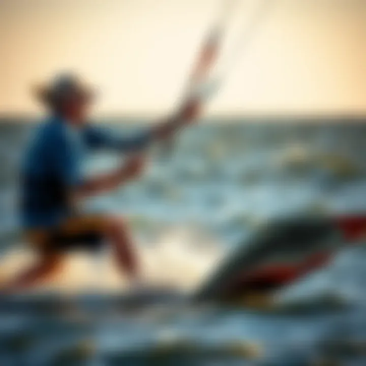 Kitesurfing instructor demonstrating techniques on the water