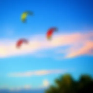Vibrant Kites Against a Stunning Sky Colorful kites soaring against a vibrant sky