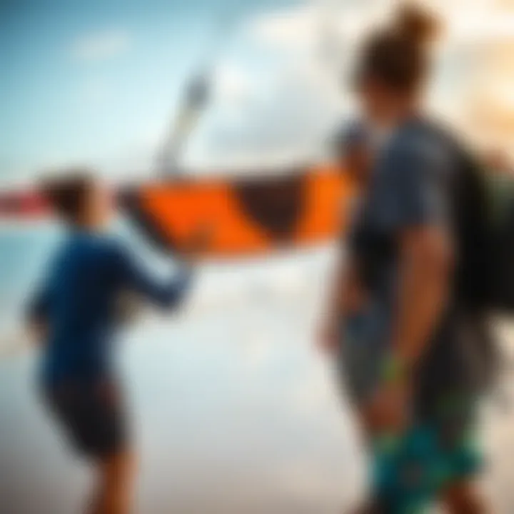 Enthusiasts Sharing Insights on the Beach Group of enthusiasts sharing tips on the beach