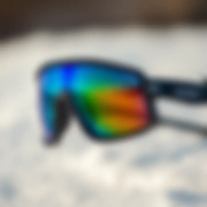 Close-up of sunglasses showcasing advanced lens technology