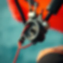 Close-up view of a kite's inflation valve