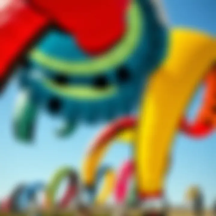 Stages of Kite Inflation An array of kites in different stages of inflation